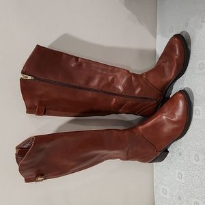 Brown knee high boots